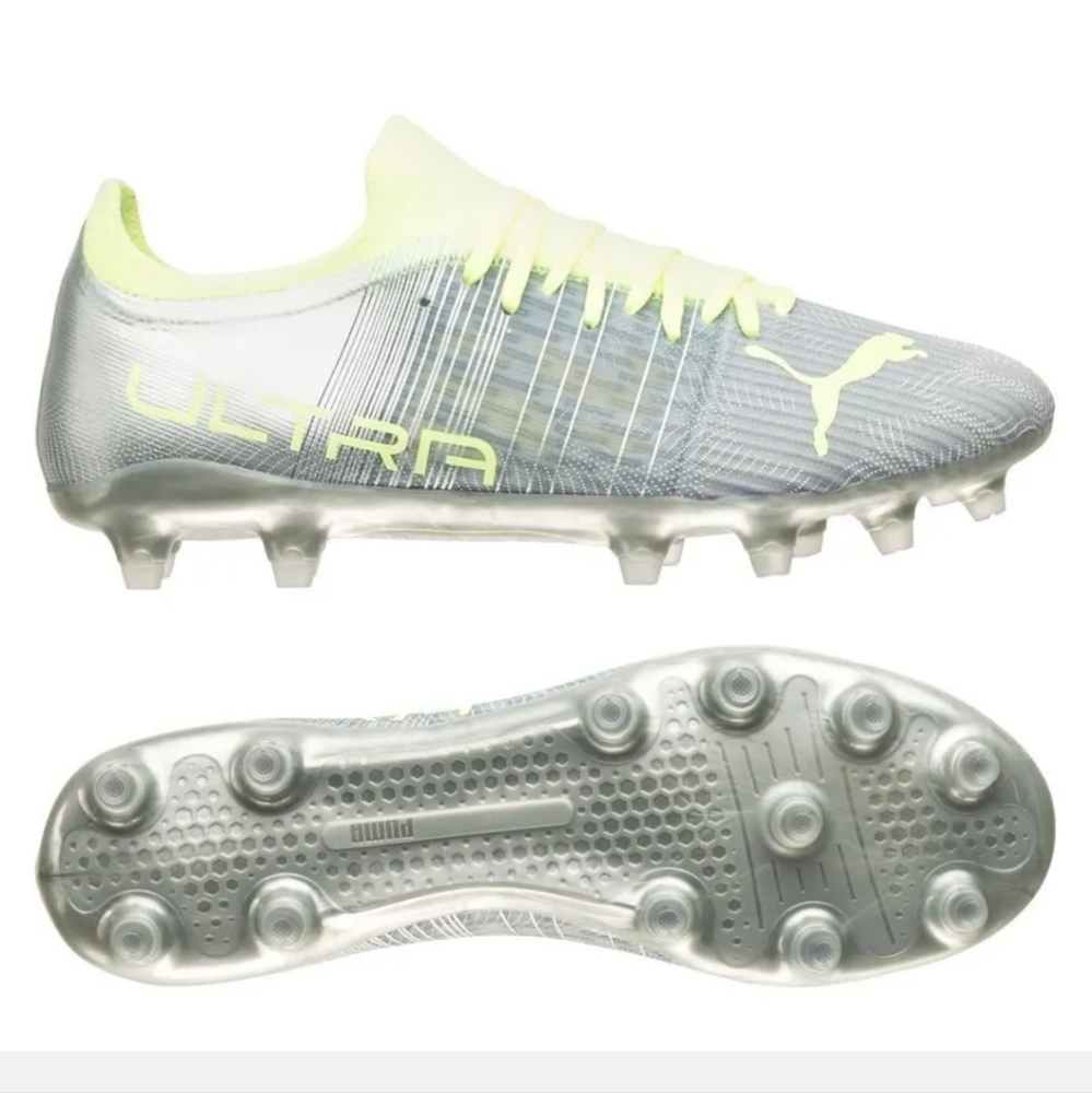 Puma Ultra 3.4 Womens 9 Soccer Shoe FG/AG - Diamond Silver/Fizzy Light